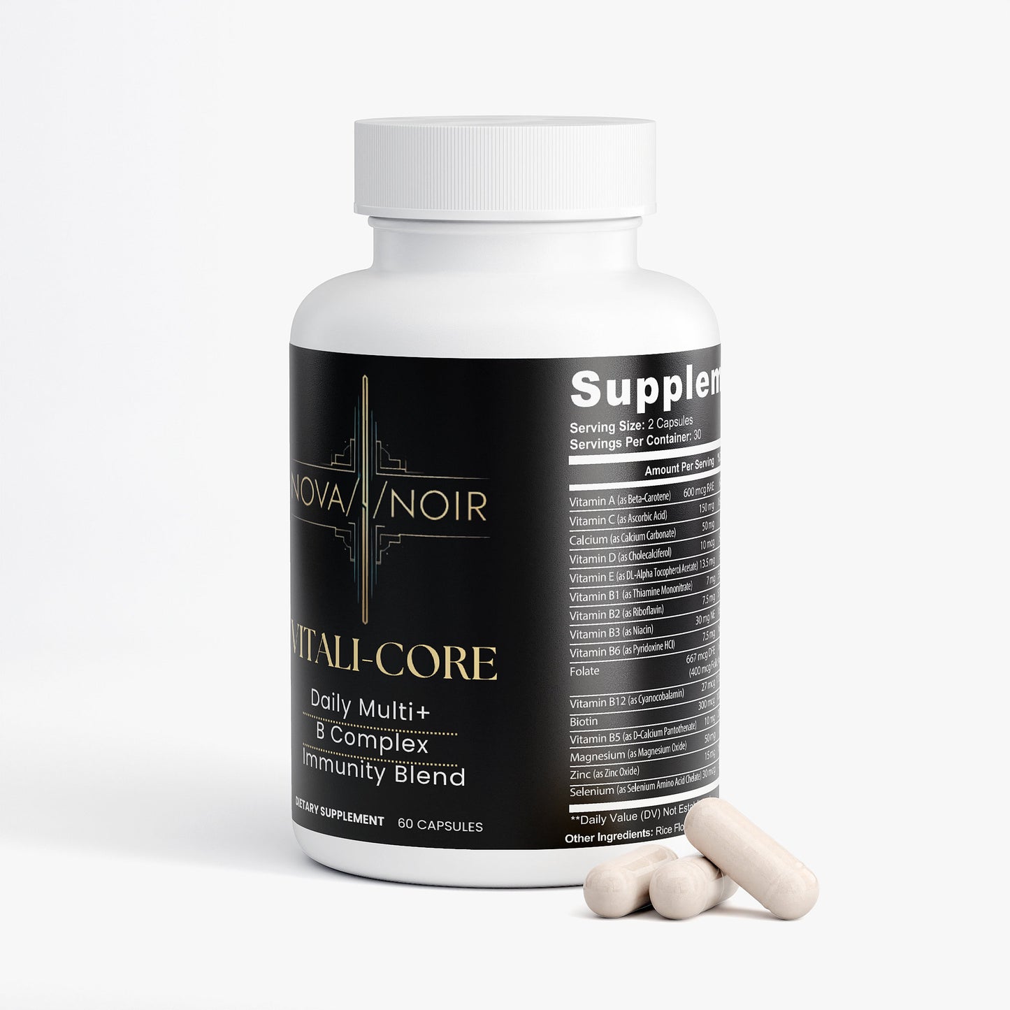 NOVA NOIR VITALI-CORE Daily Multivitamin, B Complex, and Immunity blend