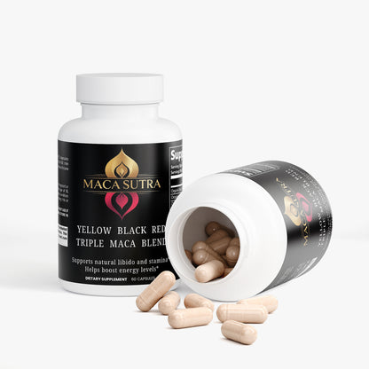 Maca Sutra Triple Blend (Yellow, BLACK, and RED) for libido.