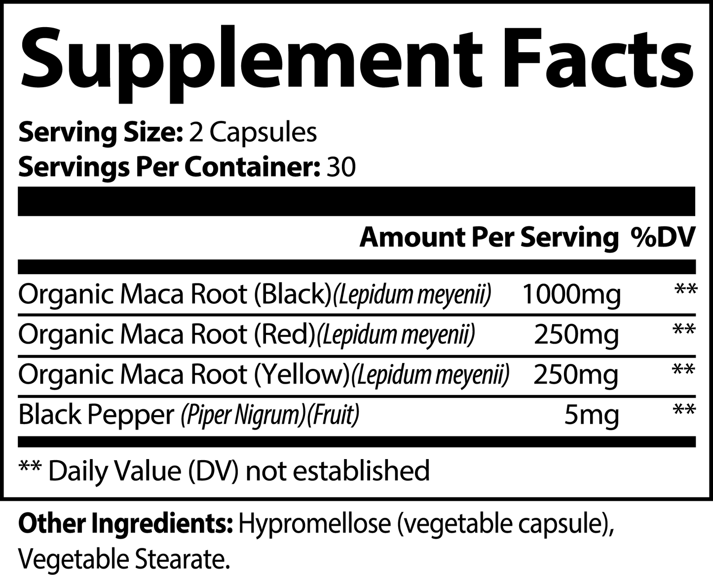 Maca Sutra Triple Blend (Yellow, BLACK, and RED) for libido.