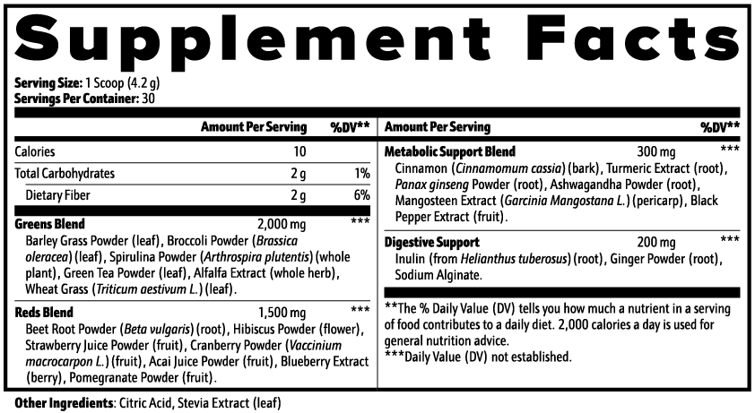 NOVA NOIR Emerald Vitality Greens Superfood Powder