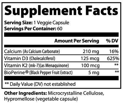 NOVA NOIR VItamin Blend D3 K2 Bone and Heart Support